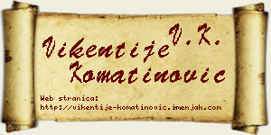 Vikentije Komatinović vizit kartica